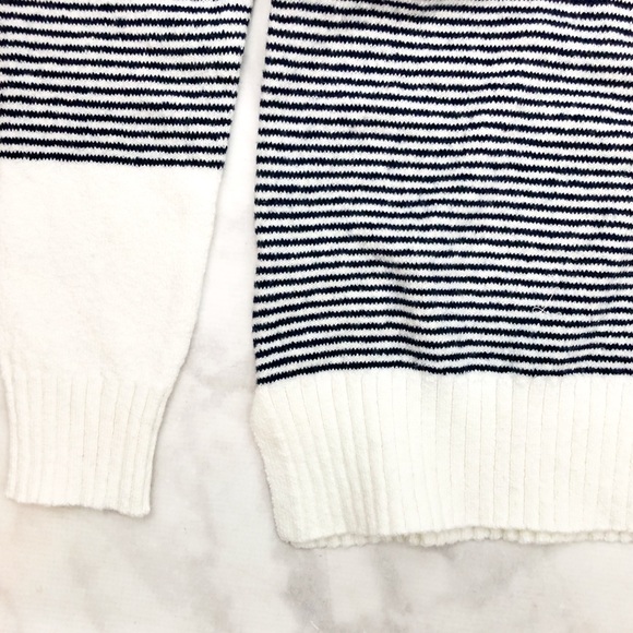 Navy and Ivory Microstripe Boatneck Sweater Tunic - Picture 3 of 5